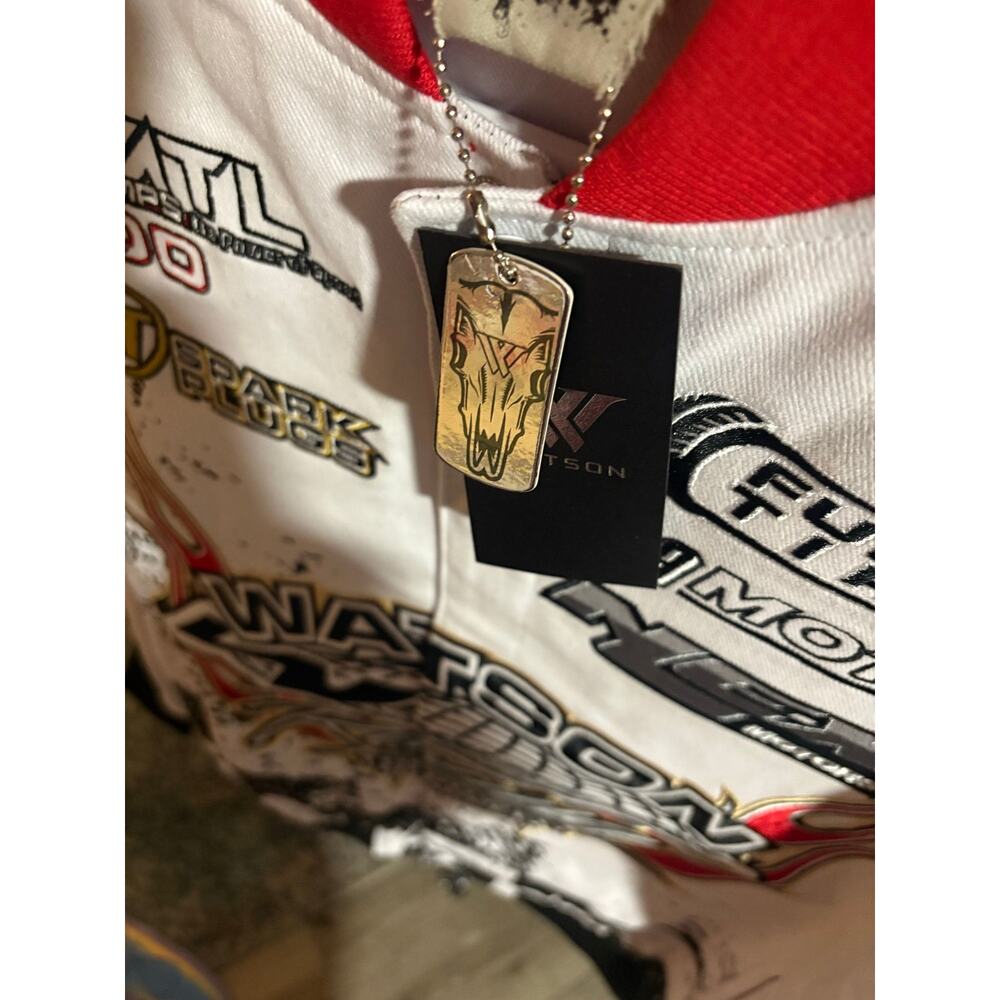 NWT SZ M - Watson Racing Moto Jacket, Wht/Blk/Red - Picture 3 of 3